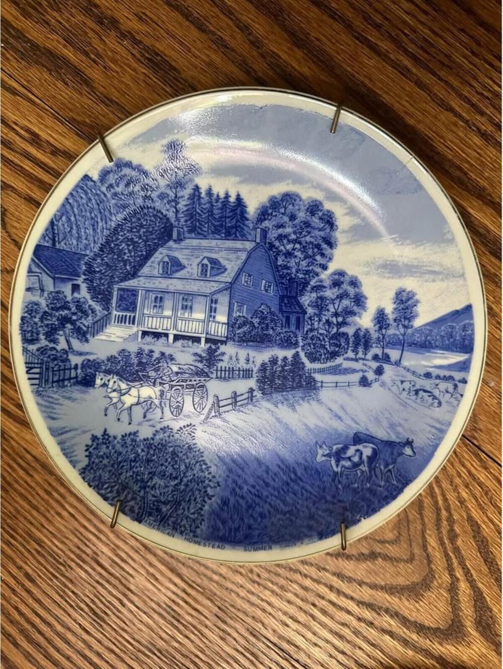 Blue & White vintage plates set of 4. Made in Japan - Picture 6 of 8